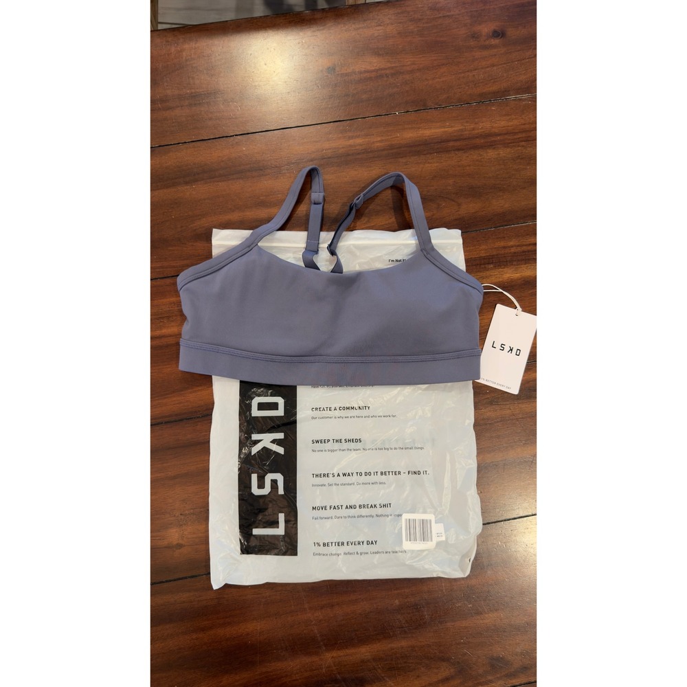 LSKD Momentum Sports Bra Night Shadow Purple Blue Medium Support Large NWT